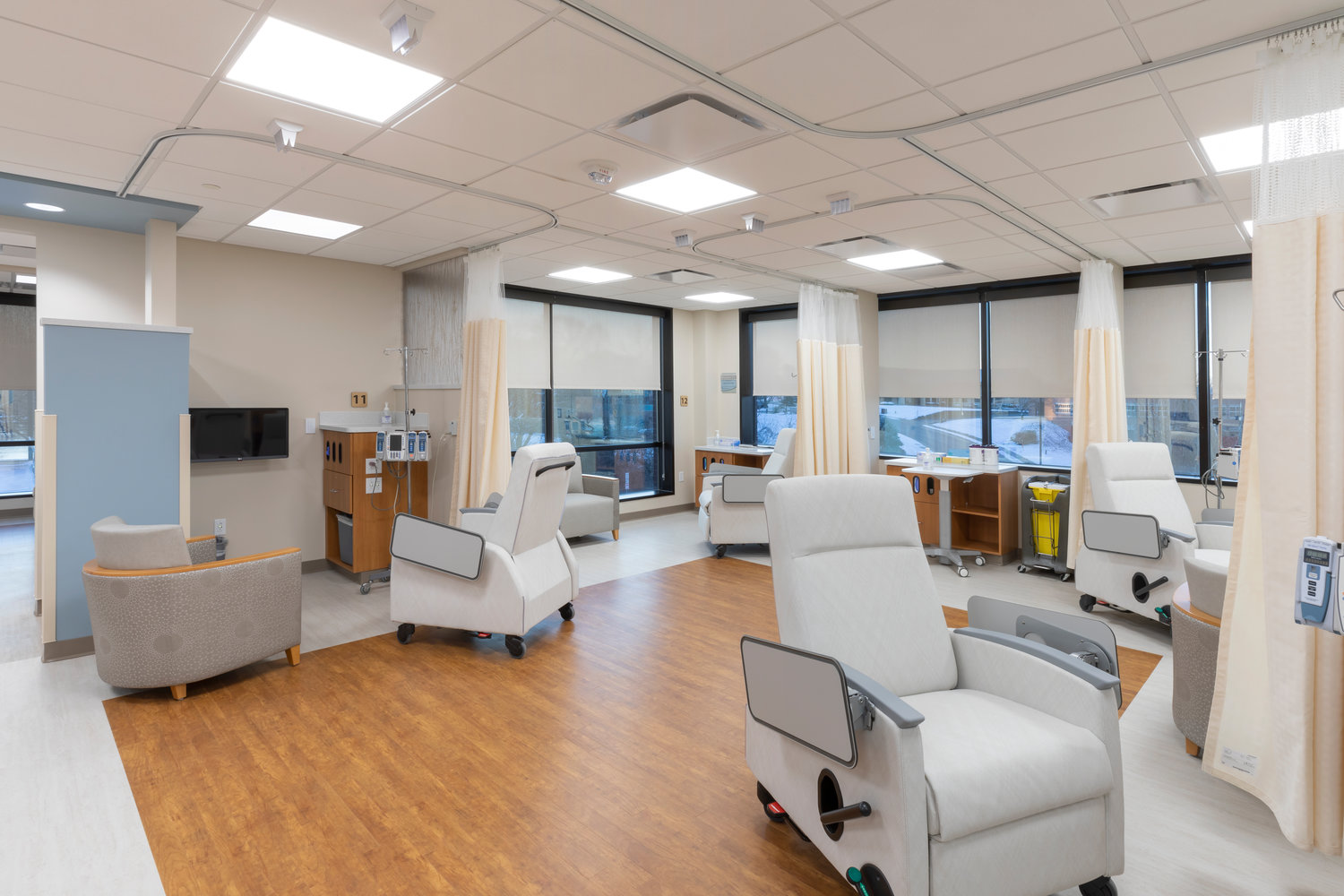 The Sue Dalton Chemotherapy Infusion Center brings treatment chairs up to 44.